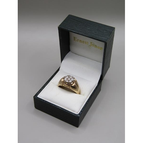 1603 - Gold diamond set seven stone set ring size t