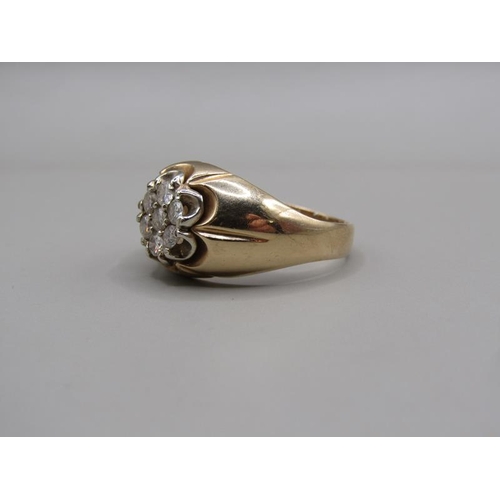 1603 - Gold diamond set seven stone set ring size t