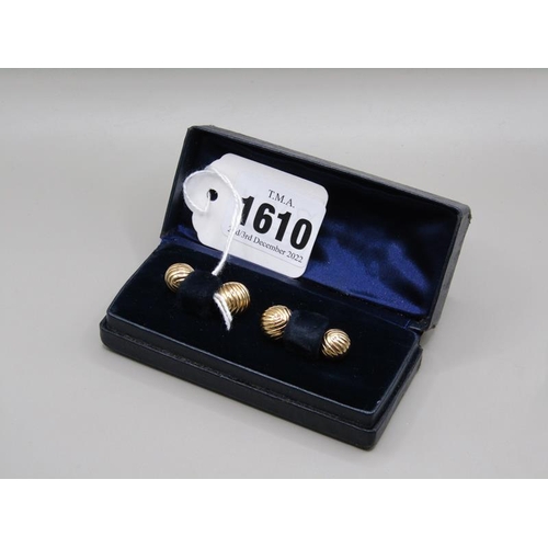 1610 - Pair of 14ct gold cufflinks , 11.3g