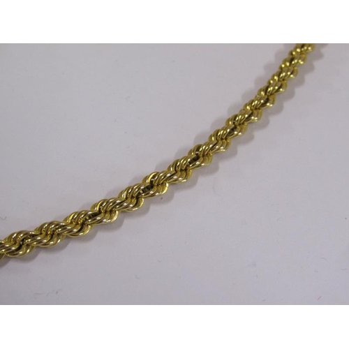 1642 - 9ct gold rope twist necklet, 8g - 50cms l