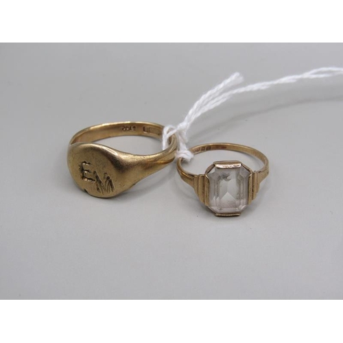 1643 - Two 9ct gold signet rings, 8g