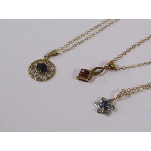 1644 - Collection of 9ct gold chain and a star pendant, 13.4g