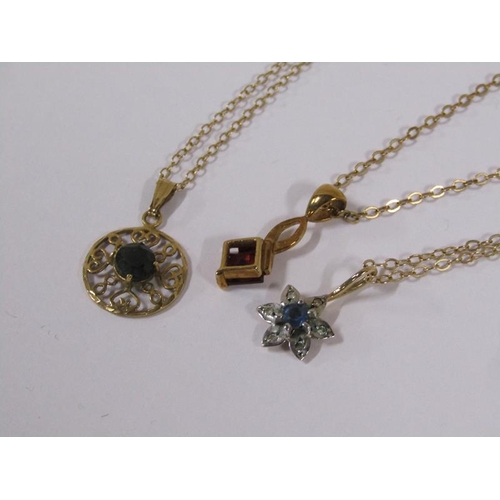 1644 - Collection of 9ct gold chain and a star pendant, 13.4g