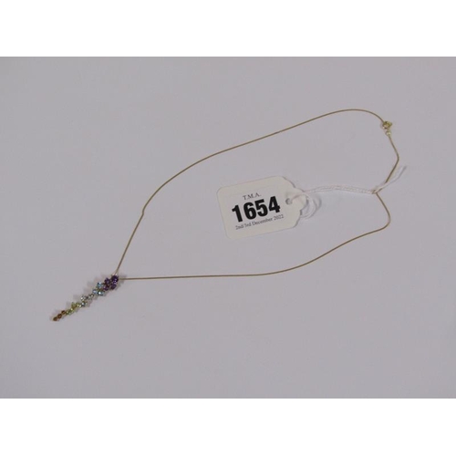 1654 - Gold gem set pendant