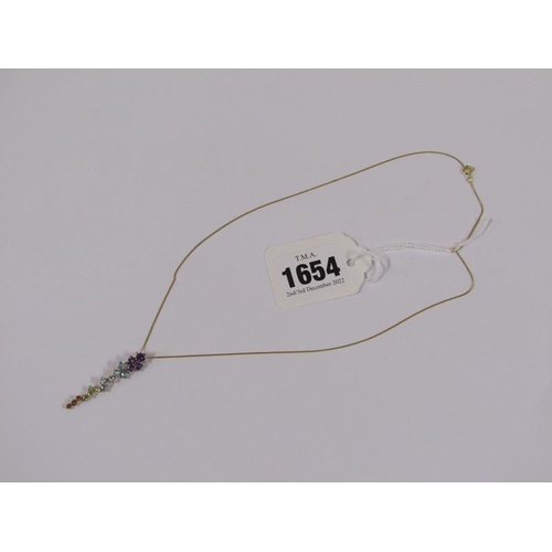 1654 - Gold gem set pendant