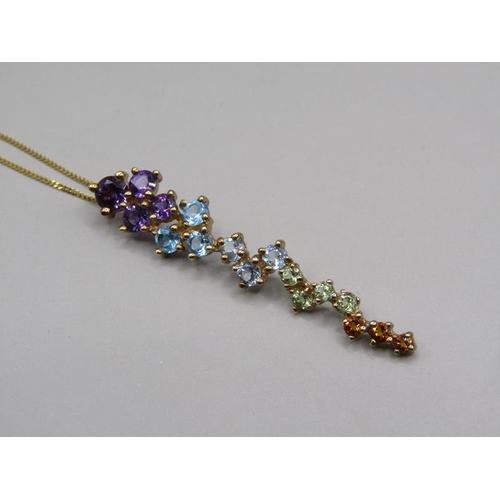 1654 - Gold gem set pendant