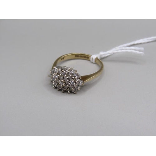 1656 - 9ct gold diamond set ring size N