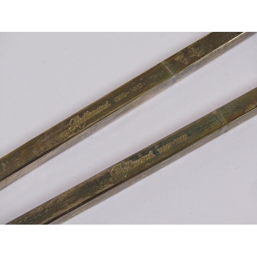 1666 - Two pairs of white metal chopsticks