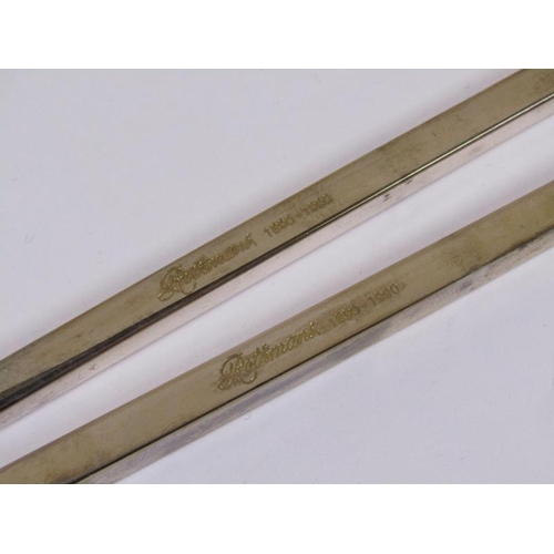 1666 - Two pairs of white metal chopsticks