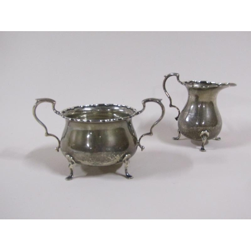 1684 - Silver cream jug and a two handled sugar pot