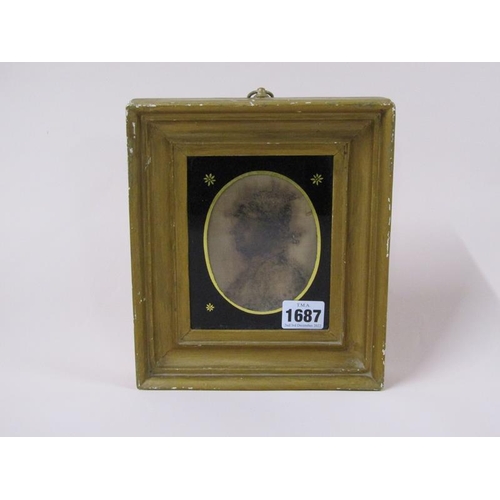 1687 - Framed portrait miniature of a figure in oval 19c mount