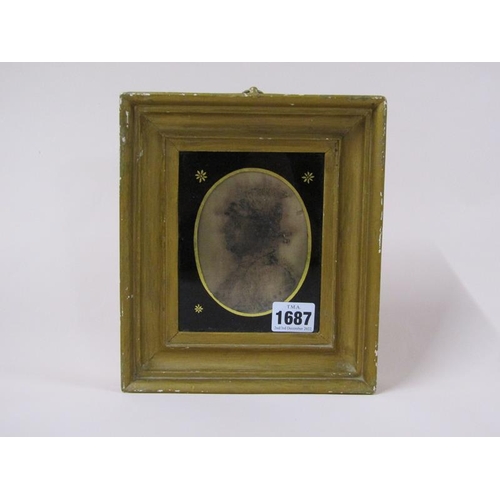 1687 - Framed portrait miniature of a figure in oval 19c mount