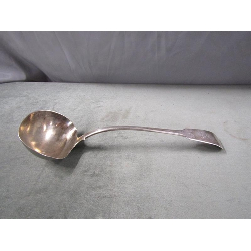 1775 - Late Georgian silver ladle, 7.6ozt, 33cm l