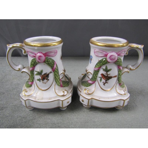 1856 - Pair of Herend spill holders, 8cm h