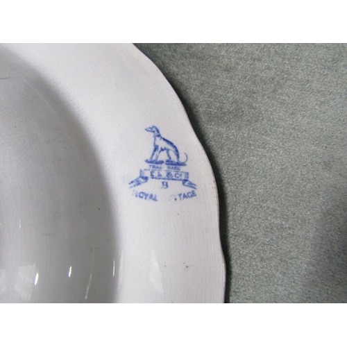 1937 - Collection of transfer printed B&W table wares to incl. Spode - oval dish, 34cm w