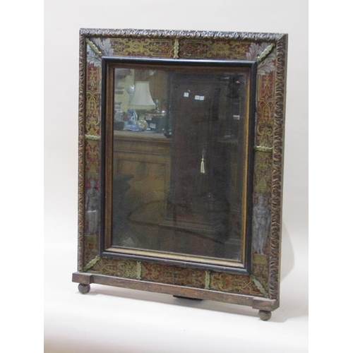 2012 - An 18c Italian wall mirror, the frame painted red with gilt detailing and mounted with original sect... 