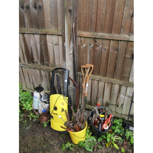 1016 - QTY OF HAND TOOLS, PRESSURE WASHER ETC.