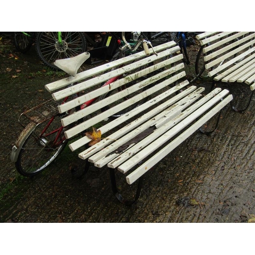 1030 - WHITE SLATTED GARDEN BENCH