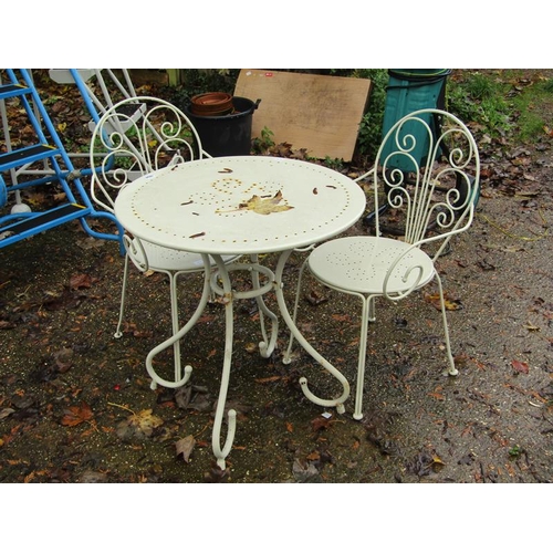 1034 - GARDEN TABLE AND 2 CHAIRS