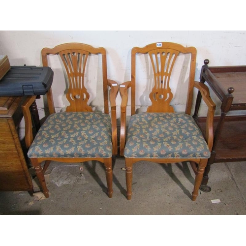 548 - TWO PINE ARMCHAIRS