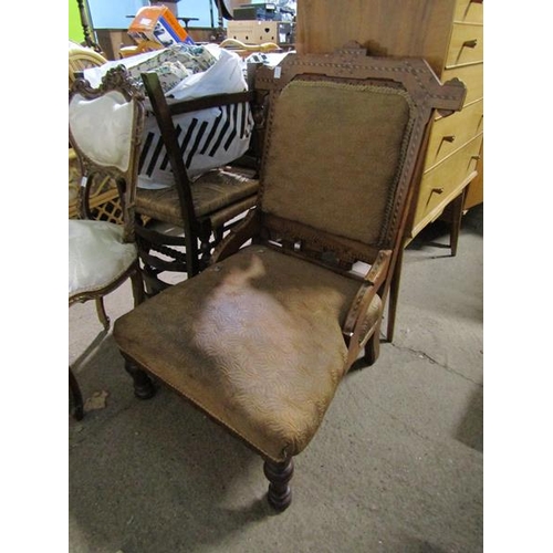 550 - ARTS AND CRAFTS INLAID LOW CHAIR