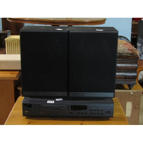 579 - CD PLAYER AND TWO SPEAKERS