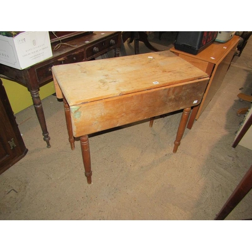 595 - VICTORIAN PINE DROP LEAF TABLE