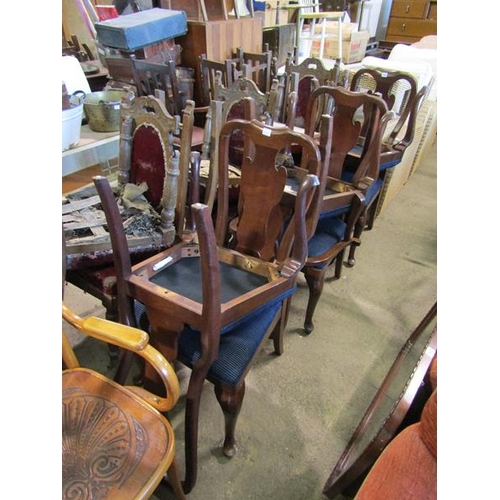 703 - SEVEN (5 +2) QUEEN ANN STYLE DINING CHAIRS