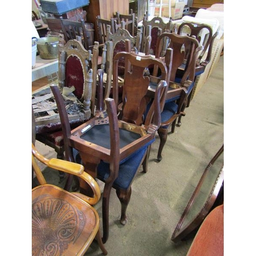 703 - SEVEN (5 +2) QUEEN ANN STYLE DINING CHAIRS