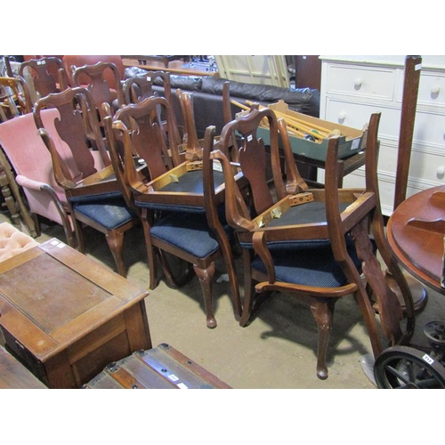 714 - SIX QUEEN ANN STYLE DINING CHAIRS