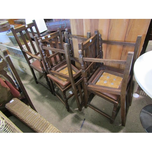 721 - FIVE 1930s OAK DINING CHAIRS