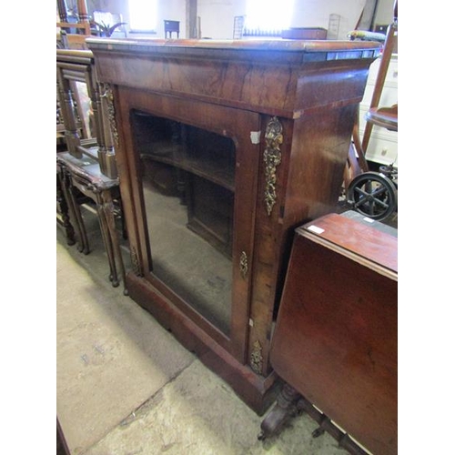 738 - WALNUT VENEERED DISPLAY CABINET, 81.5CM W, 106.5CM H, 31CM D