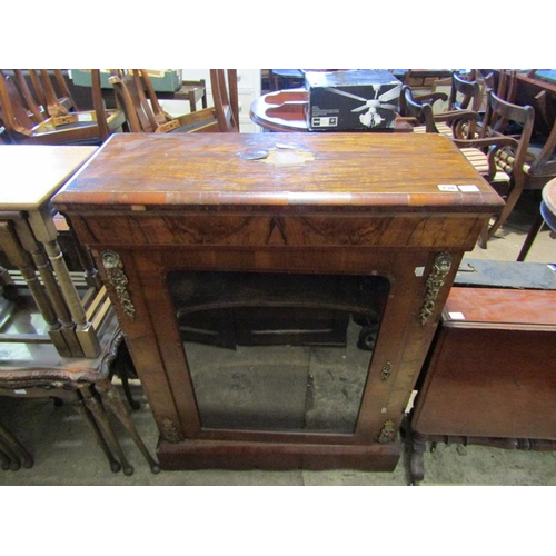 738 - WALNUT VENEERED DISPLAY CABINET, 81.5CM W, 106.5CM H, 31CM D