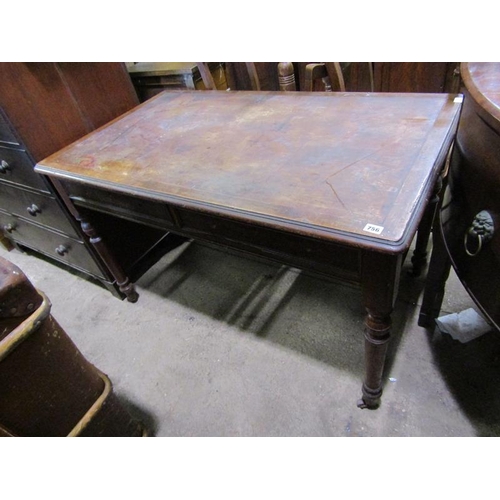 756 - VICTORIAN TWO DRAWER LIBRARY TABLE