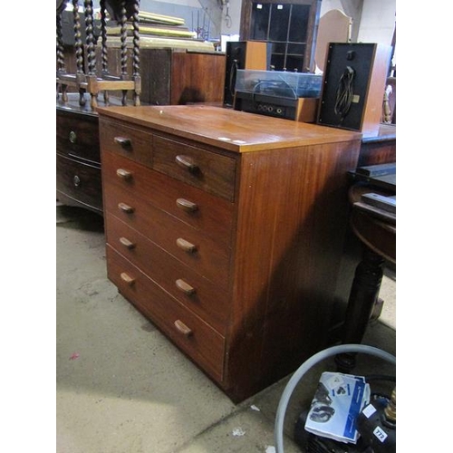 773 - MAHOGANY CHEST OF TWO SHORT/FOUR LONG DRAWERS