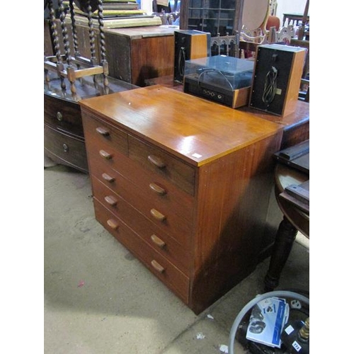 773 - MAHOGANY CHEST OF TWO SHORT/FOUR LONG DRAWERS