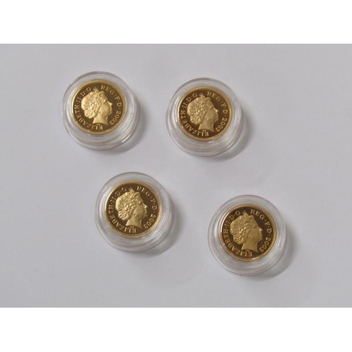 1669 - United Kingdom pattern collection comprising four 22ct gold £1 coins, totalling appx 78g