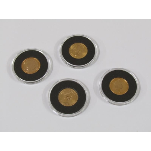 1671 - Queen Elizabeth II gold sovereign portrait collection, comprising four 22ct gold sovereigns - 31.9g ... 