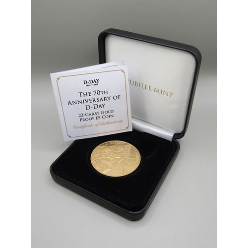 1672 - The 70th anniversary of D Day 22ct gold proof £5 coin