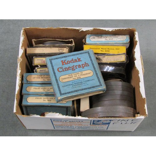 1403 - Qty of vintage cine films, coronation naval review and kodak cinegraph