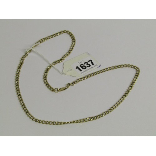 1637 - 9ct gold chain, 26g - 60cms l