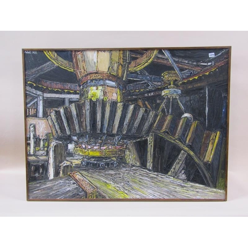 1273 - Robert Hill, Interior of a Windmill, signed.  Oil on board. Signed   Framed 90 x 120cms