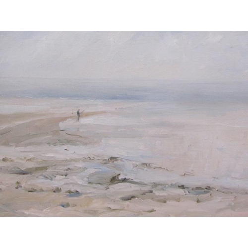 1309 - Jane Corsellis, Whistable Bay, signed oil on board.  Framed 24 x 31 cms