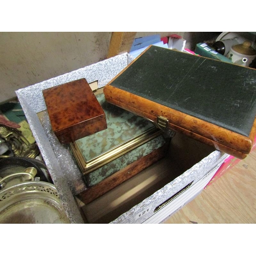 121 - QTY OF JEWELLERY AND CIGAR BOXES TO INC. BURR WALNUT