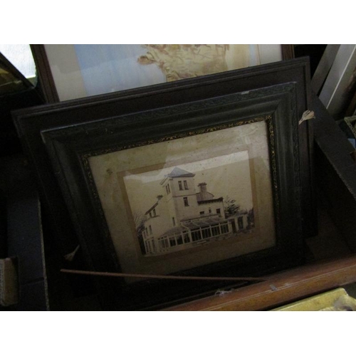 168 - BOX OF FRAMED PICTURES NAD PRINTS TO INCL OILS