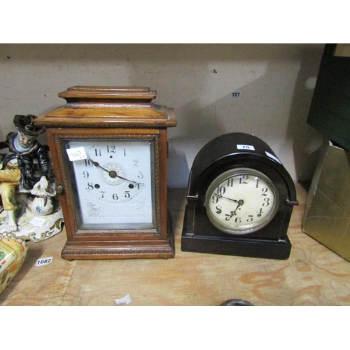 75 - LATE VICTORIAN AND BAKELITE CLOCKS