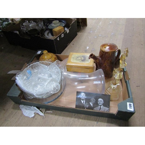 199 - BOX OF MIXED CERAMICS AND GLASSWARE