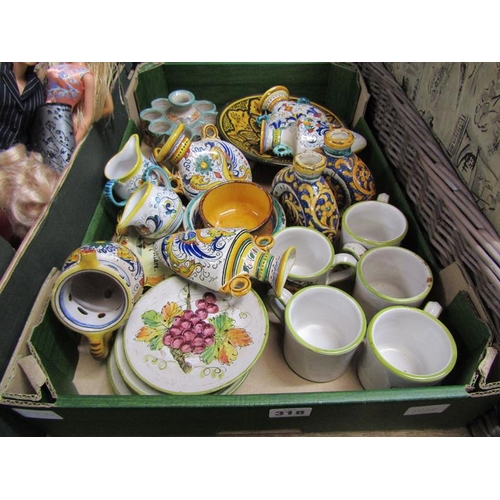 318 - BOX OF FAIENCE WARES