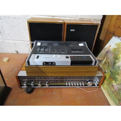 367 - FERGUSON TAPEDECK, PHILLIPS STEREO AND SPEAKERS