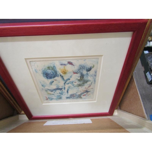 408 - QTY OF FRAMED AND SIGNED ETCHINGS AND ARTWORK